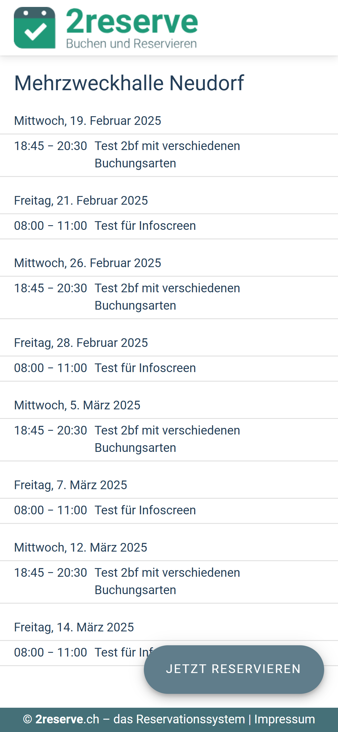 Infoscreen auf dem Smartphone